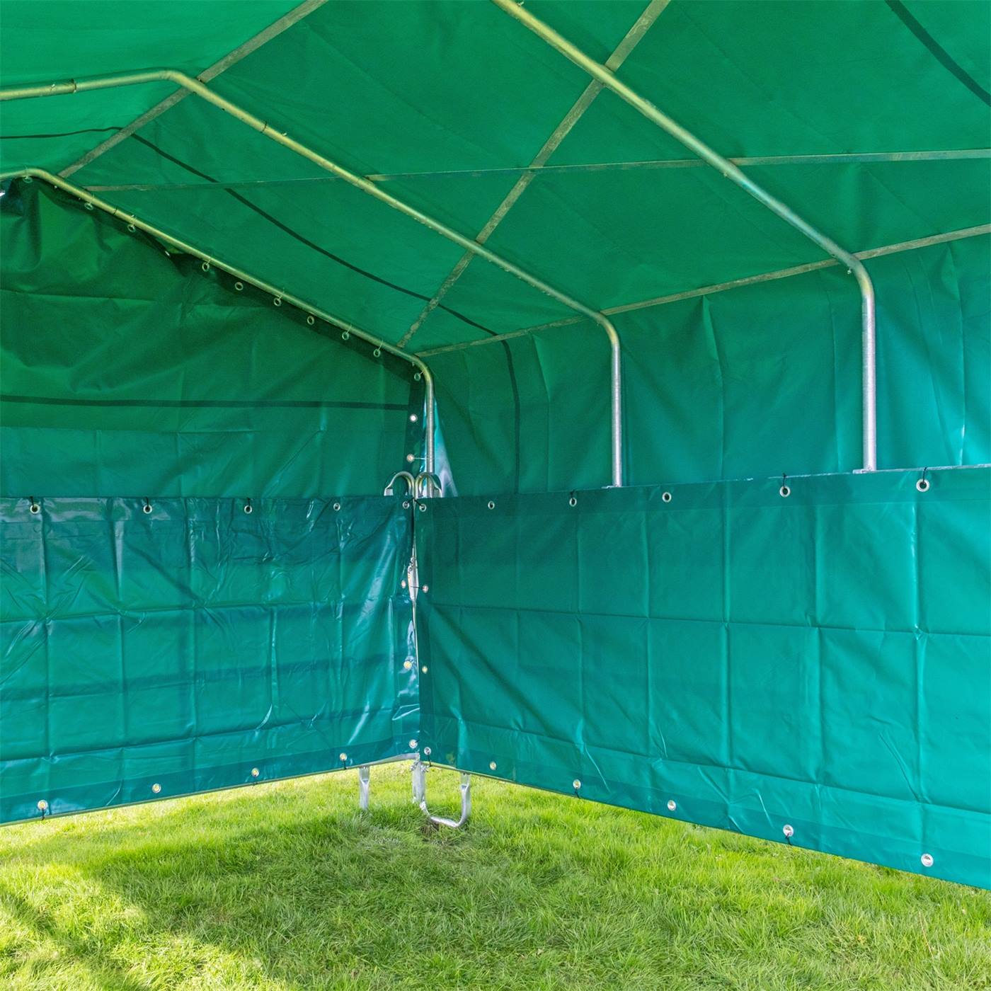 VOSS.farming weidetent met paneelhekken en paneeldak, met compleet dekzeil, schuilstal 3,60 x 3,00 m