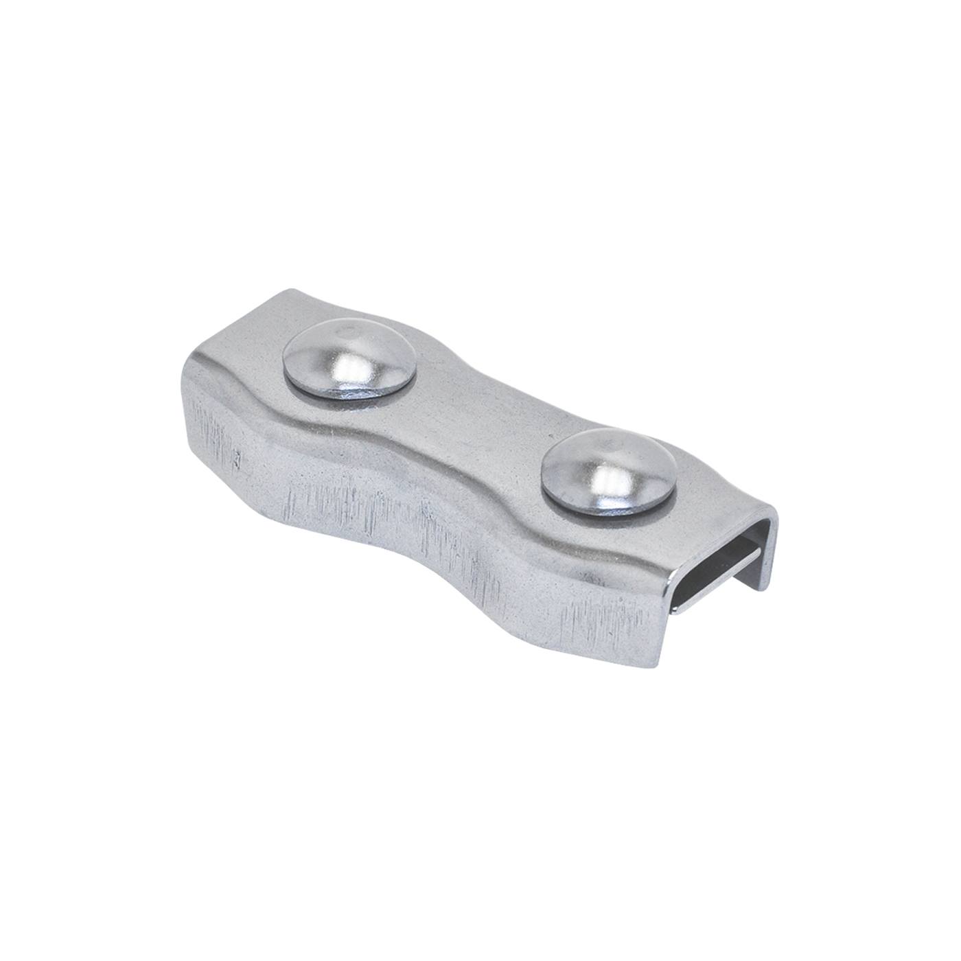 Set van 5 VOSS.farming elektrische afrasteringsverbinders voor kabels, 8mm, gegalvaniseerd - Metalen verbindingsplaatjes met twee verhoogde koepels en een gleuf aan één uiteinde voor het verbinden of bevestigen van elektrische afrasteringskabels.