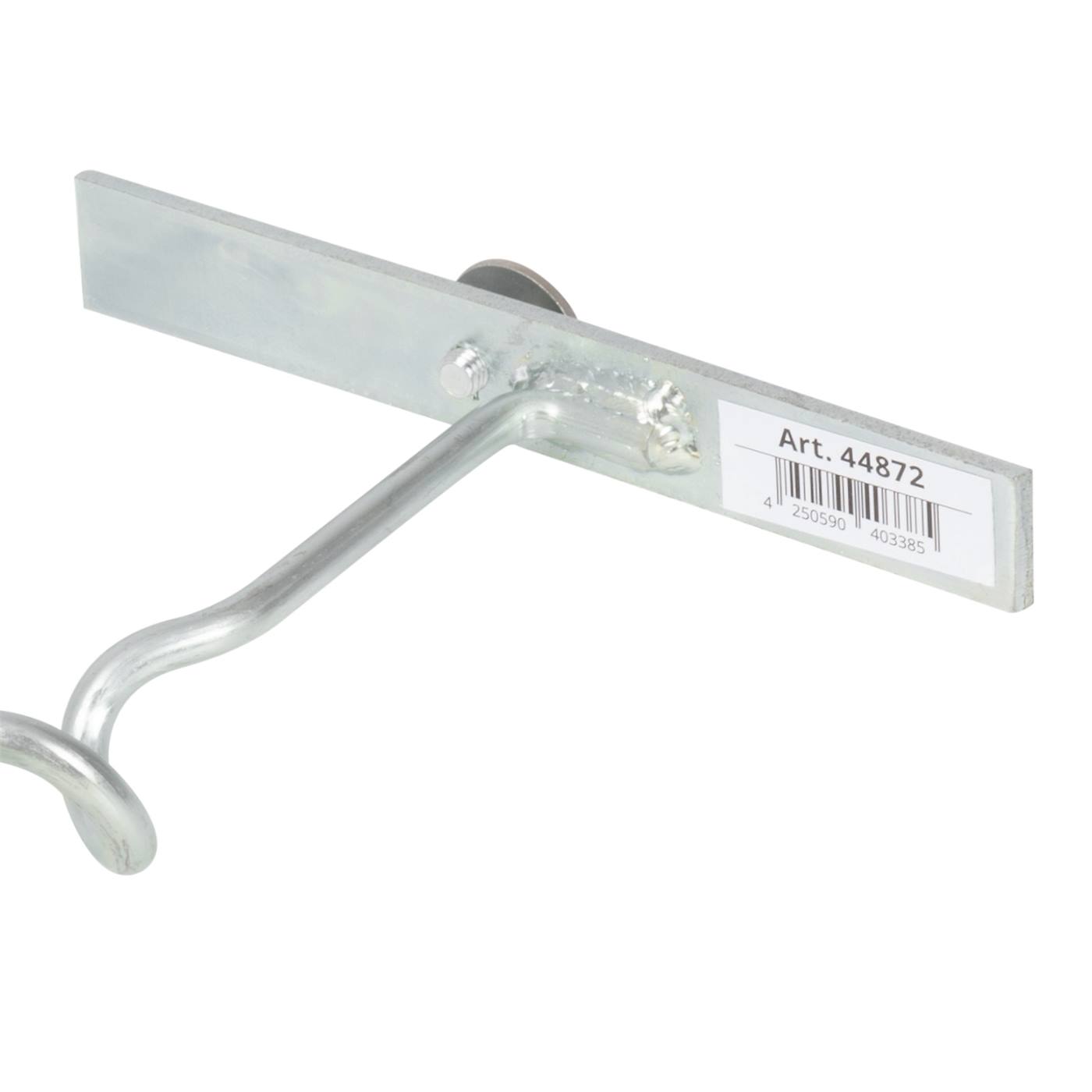 De VOSS.farming anti-diefstalpaal voor metalen draagkoffer is hier plat liggend afgebeeld.