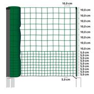 25mtr VOSS.farming BASIC pluimveenet NIET ELEKTRIFICEERBAAR, 125cm hoog, 7 palen, dubbele pen, groen
