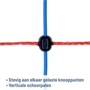 AKO TitanNet Premium 50 m schapennet, 90 cm, 14 versterkte palen, enkele punt, blauw-oranje