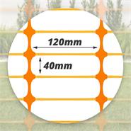 50 mtr VOSS.farming "PowerOFF" Classic afzetgaas, beschermnet, skigaas, 100cm hoog, 120x40mm, oranje