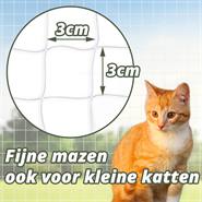 Kattennet, beschermnet voor katten, balkonnet, 8x3m, transparant