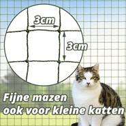 Kattennet, beschermnet voor katten, balkonnet, met draad versterkt, 8x3m, olijfgroen
