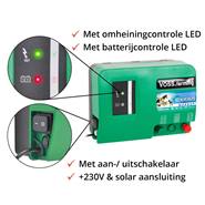 VOSS.farming zonnepaneel 12W + 12V schrikdraadapparaat "GreenEnergy" + anti diefstalkast "SafeBox"