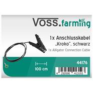 VOSS.farming aansluitkabel zwart 100cm met krokodillenbekklem