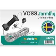 VOSS.farming E-line poortgreepset, zwarte poortgreep met haaksysteem, elastiekgeleider tot 6,2mtr