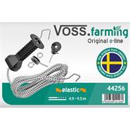VOSS.farming E-line poortgreepset, blauwe poortgreep met haaksysteem, elastiekgeleider tot 9,5mtr