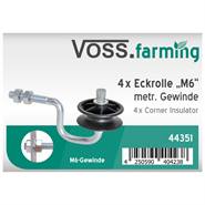 4x VOSS.farming hoekisolator, rolisolator met massieve steun en M6 schroefdraad