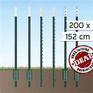 200x VOSS.farming T-post, t-paal, 152cm, groene metalen weidepaal, afrasteringspaal, omheiningspaal