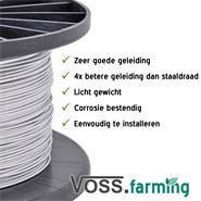 VOSS.farming schrikdraad 400 meter, massieve aluminium draad 1,6mm