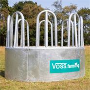 VOSS.farming ronde balenruif, hooiruif, ronde ruif met 8 voederplaatsen en palissaden voederruif