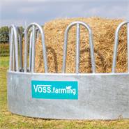 VOSS.farming ronde balenruif, hooiruif, ronde ruif met 12 voederplaatsen en palissaden voederruif