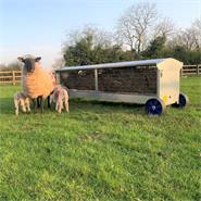 VOSS.farming dubbele hooiruif op wielen voor schapen en lammeren, 2,44 meter, 24 voederplaatsen