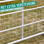 VOSS.farming vaste weidepoort met gaas, landhek voor schapen, 244 cm, 115 cm hoog