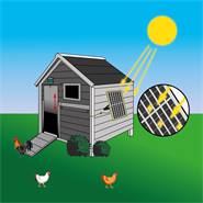 SET: VOSS.farming Chicken-Door + alu kippenluik, 300 x 400 mm + solar accu