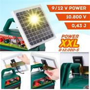 "POWER XXL B 12.000-S" 9V, 12V schrikdraadapparaat, 0,43 joule/10.800 volt, met zonnepaneel