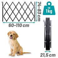 Honden hekje "Stop Fix", uitklapbaar harmonica deurhekje voor honden, 60-110cm, zwart