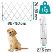 Honden hekje "Stop Fix", uitklapbaar harmonica deurhekje voor honden, 60-110cm, wit