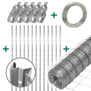 50 meter Premium wildgaas complete set 160/24/15+ Z-profielpalen + staaldraad + draadspanners