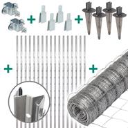 50 meter Premium Plus wildgaas complete set 160/15/15+ Z-profielpalen + klemmen +kappen +paalhouders