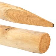 15x VOSS.farming FSC® acacia paal, natuurlijke en ontschorste houten paal, 140 cm, Ø 8-10 cm