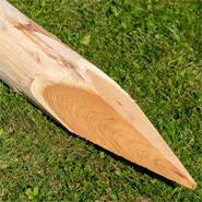 40x VOSS.farming FSC® acacia paal, natuurlijke en ontschorste houten paal, 160 cm, Ø 10-12 cm