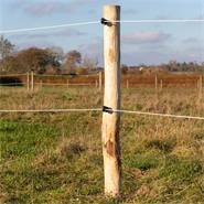 6x VOSS.farming FSC® acacia paal, natuurlijke en ontschorste houten paal, 200 cm, Ø 10-12 cm