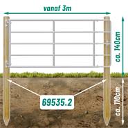 2x VOSS.farming ronde poortpalen voor weidepoorten, houten weidepaal, 250 x 14 cm
