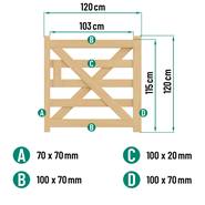 VOSS.farming Engelse poort, houten weidepoort 120 cm, 122 cm hoog