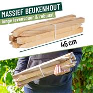 9x VOSS.garden vierkante houten paal beuken 45 cm, plantenstok, boompaal, 2,7x2,7 cm