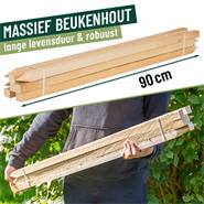 9x VOSS.garden vierkante houten paal beuken 90 cm, plantenstok, boom- & omheiningspaal 2,7x2,7 cm