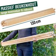 9x VOSS.garden vierkante houten paal beuken 130 cm, plantenstok, boom- & omheiningspaal 2,7x2,7 cm