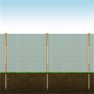 VOSS.farming omheiningsset: volièregaas 10mx100cm, maaswijdte 12,7x12,7mm, groen + 8 houten palen