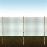 VOSS.farming omheiningsset: volièregaas 10mx100cm, maaswijdte 25,4x25,4mm, groen + 8 houten palen