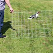 VOSS.garden gaaspaneel verzinkt, hondenomheining, 80x460cm, borderafscheiding, vijveromheining, klei