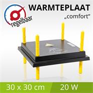 Verwarmingsplaat "COMFORT" warmteplaat voor kuikens 30x30cm / 20W met traploze energie regelaar