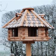 Vogelvoederhuis VOSS.garden "Herbstlaub" houten voederstation met opstelvoet voor tuinvogels
