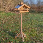 VOSS.garden "Grota" hoogwaardig vogelhuis, voederstation van hout, met staander