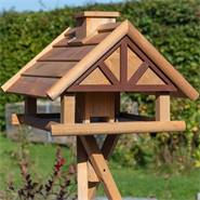 VOSS.garden "Levar" - hoogwaardig vogelvoederhuis met kruispoot, natuurlijke kleur