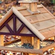 VOSS.garden "Levar" - hoogwaardig vogelvoederhuis met kruispoot, natuurlijke kleur
