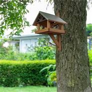 VOSS.garden "Mora" - hoogwaardig vogelhuisje voor wandmontage, bruin