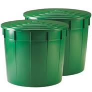 2x Regenton met deksel en kraan, 500 liter, groen