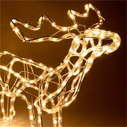 VOSS.garden LED-rendier met slee, kerstfiguur 120 cm, outdoor kerstverlichting
