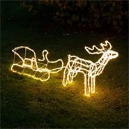 VOSS.garden LED-rendier met slee, kerstfiguur 120 cm, outdoor kerstverlichting