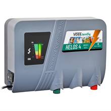 VOSS.farming Helos 4, 12V accu 3,2 joule / 9.600 volt schrikdraadapparaat Schrikdraadapparaat “HELOS 4” van VOSS.farming, 12V / 230V, met controlelampjes, met twee gekleurde kartelmoeren onderaan de grijze behuizing voor aarding en aansluiting op de afrastering.