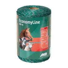 AKO schrikdraad "EconomyLine" 250mtr, gerecycled kunststof, 3x0,2mm RVS, groen-grijs