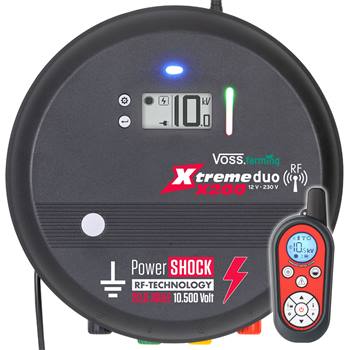 VOSS.farming "Xtreme duo X200 RF" - 230V/12V, 20 joule schrikdraadapparaat, met afstandsbediening