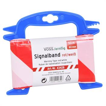 50 meter afzetband, afzetlint, rood/wit