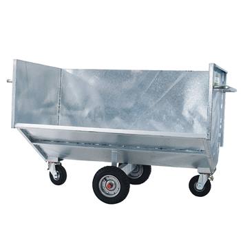 De GROWI® Großraumkuli van Growi is een grote industriële metalen kar (240 cm breed, 135 cm diep) met een Euro-aankoppeling voor trekkers, ideaal voor het vervoer van zware ladingen.